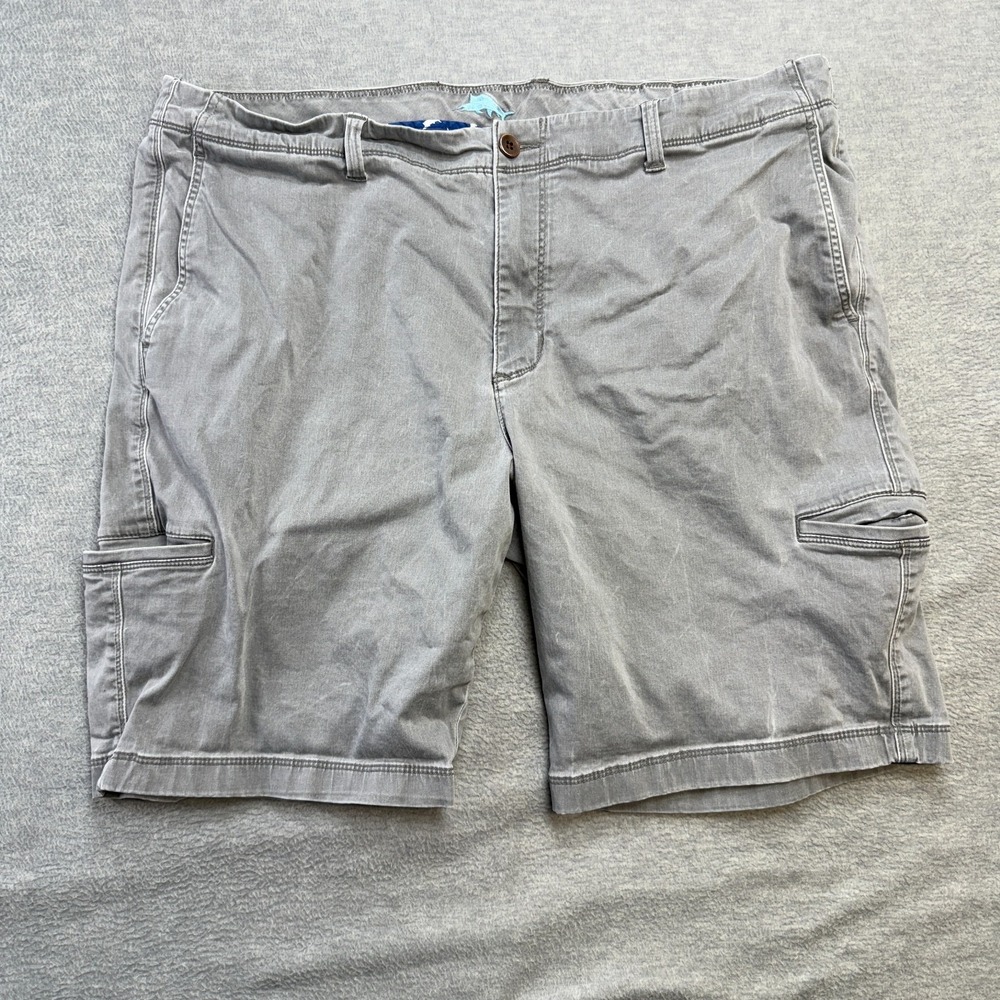 Tommy Bahama Shorts Mens 42 (Fit 39) Gray Boracay Cargo Tencel Stretch Beach